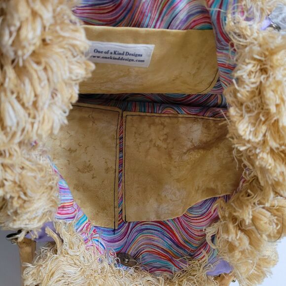 One of a Kind Designs Beach Purse Bamboo Handle - Picture 3 of 10